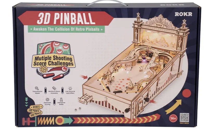 Pinball Machine 3D Wooden Puzzle: ROKR’s Pinball Wizard